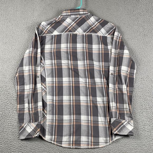 BKE Men's Plaid Casual Button Down Shirt - Black, White, Brown - Picture 5 of 5